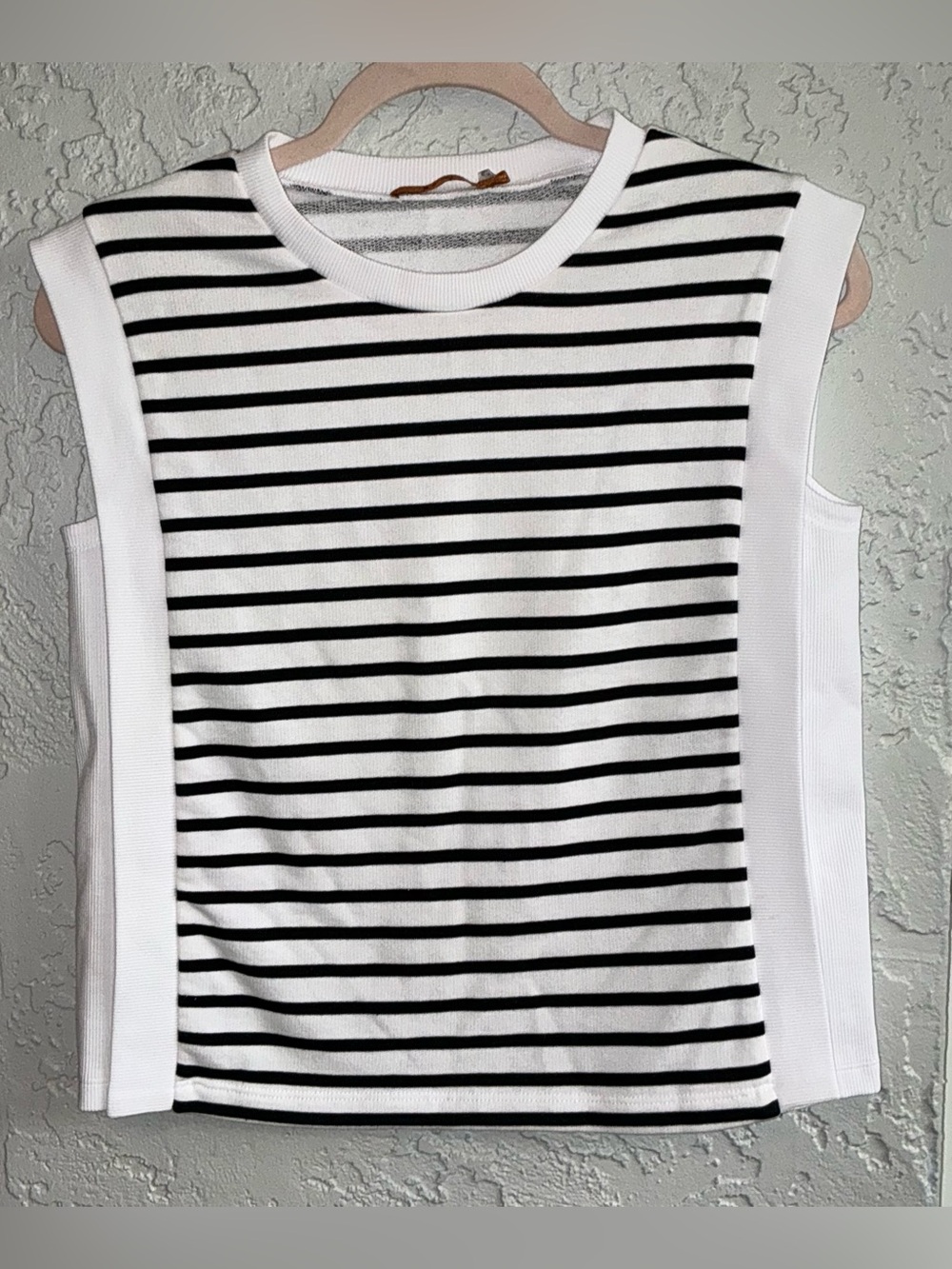 Belldini Striped Sleeveless Knit Top - Black and White